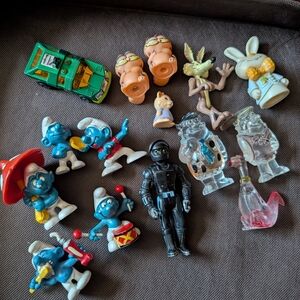 Smurfs and Cartoon Character Action Figure Set